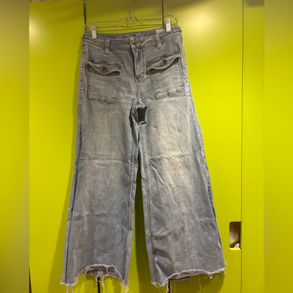 Free People Low-rise Flare Wide Leg Denim